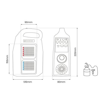 Lampe solaire multifonctions avec enceinte et batterie portative LED/5W/7200mAh IP65