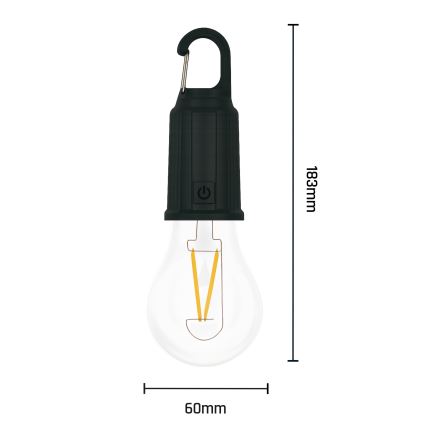 Lampe solaire rechargeable LED LUMINA LUMO LED/USB 300 mAh noire