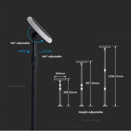Lampe solaire réglable GARDEN LED/8W/5V 60-129 cm 4000K IP65