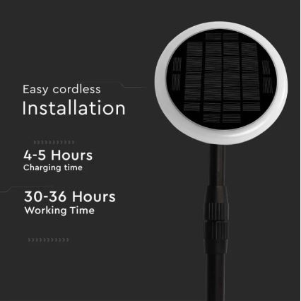 Lampe solaire réglable GARDEN LED/8W/5V 60-129 cm 4000K IP65