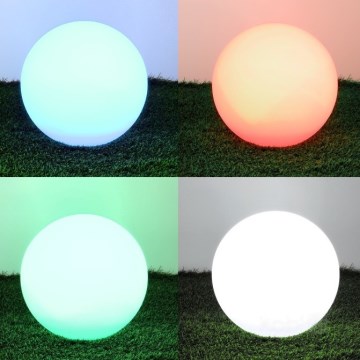Lampe solaire RGB à intensité variable GARDEN BALL LED/5W/3,7V 3000K IP54 d. 30 cm + télécommande