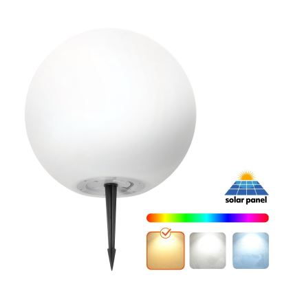 Lampe solaire RGB à intensité variable GARDEN BALL LED/5W/3,7V 3000K IP54 2200 mAh d. 40 cm + Télécommande