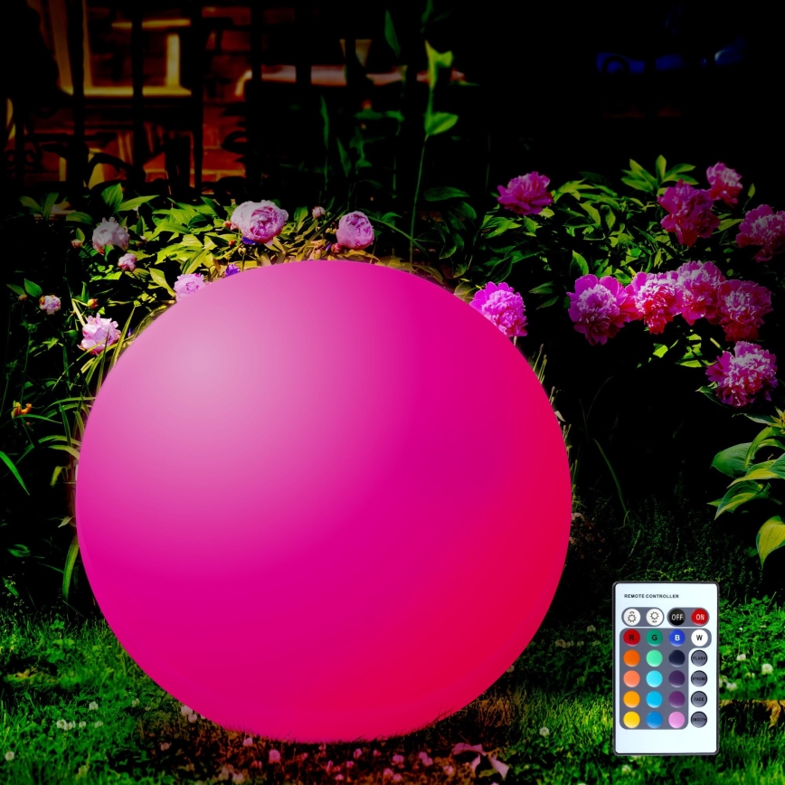 Lampe solaire RGBW BALL LED/1,2V d. 40 cm IP65 + télécommande