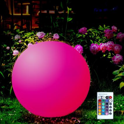 Lampe solaire RGBW BALL LED/3,7V 1500 mAh d. 40 cm IP65 + Télécommande
