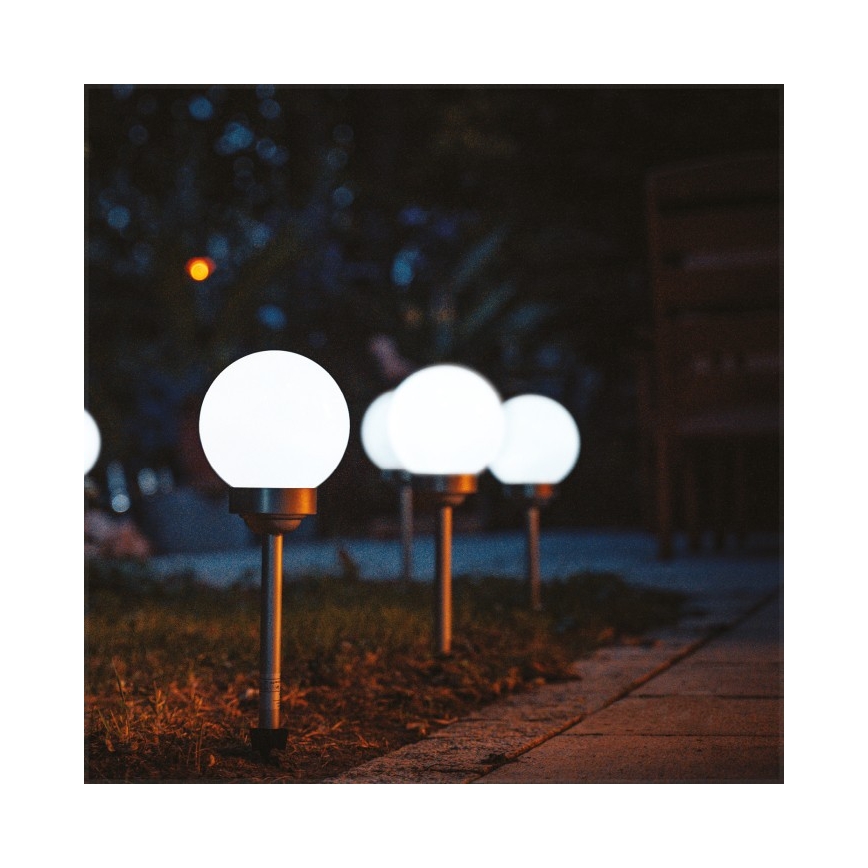 Lampe solaire SPHERE à LED avec capteur — 1,2 V, 4000 K, IP44, 200 mAh, Ø 20 cm