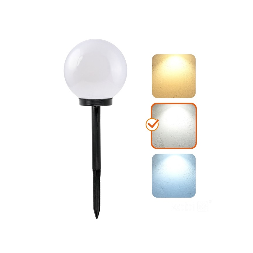 Lampe solaire SPHERE à LED avec capteur — 1,2 V, 4000 K, IP44, 200 mAh, Ø 20 cm