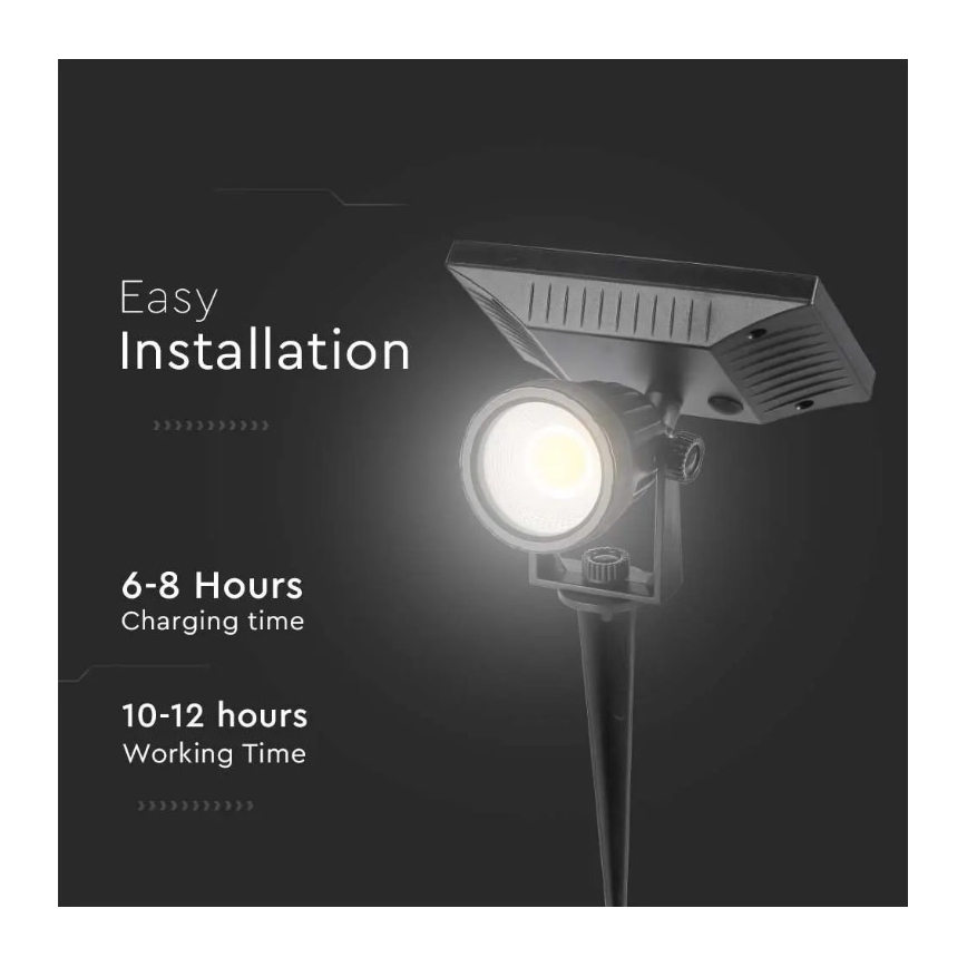 Lampe solaire SPIKE LED/2W/5,5V IP65 6400K
