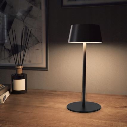 Lampe solaire tactile LED dimmable LED/3W/5V USB 1800 mAh IP44 noire