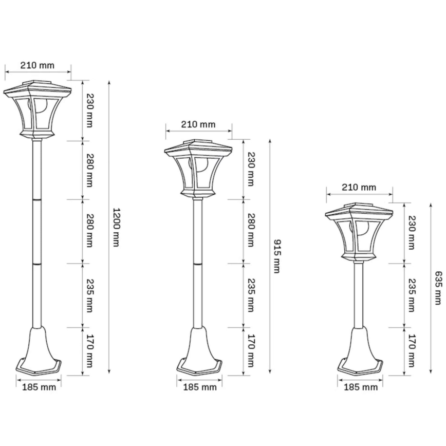 Lampe solaire TIRANA LED/1,6W/1,2V 600 mAh IP44 noir