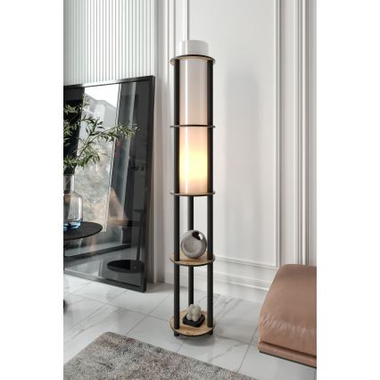 Lampe sur pied avec étagères NOTO 1xE27/40W/230V beige/noir
