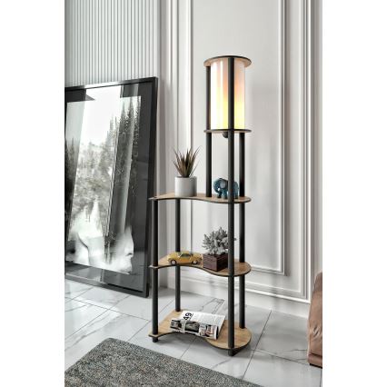 Lampe sur pied avec étagères NOTO 1xE27/40W/230V beige/noir