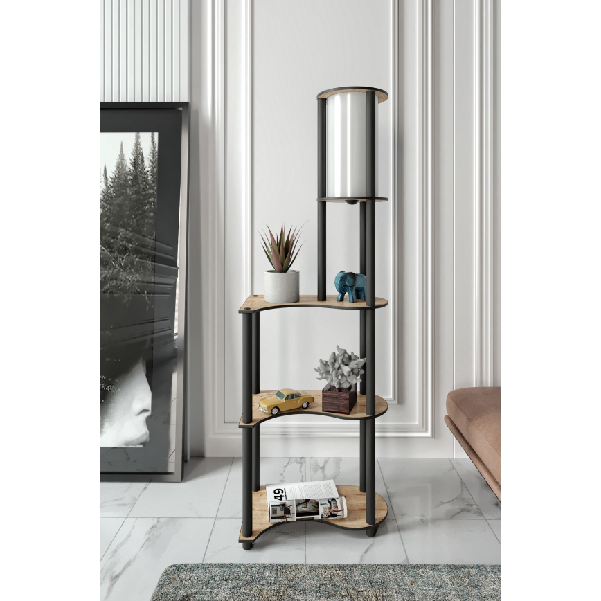 Lampe sur pied avec étagères NOTO 1xE27/40W/230V beige/noir
