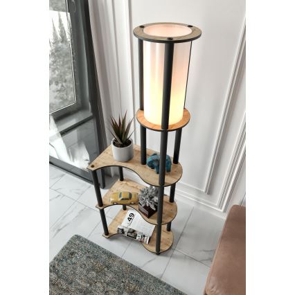 Lampe sur pied avec étagères NOTO 1xE27/40W/230V beige/noir