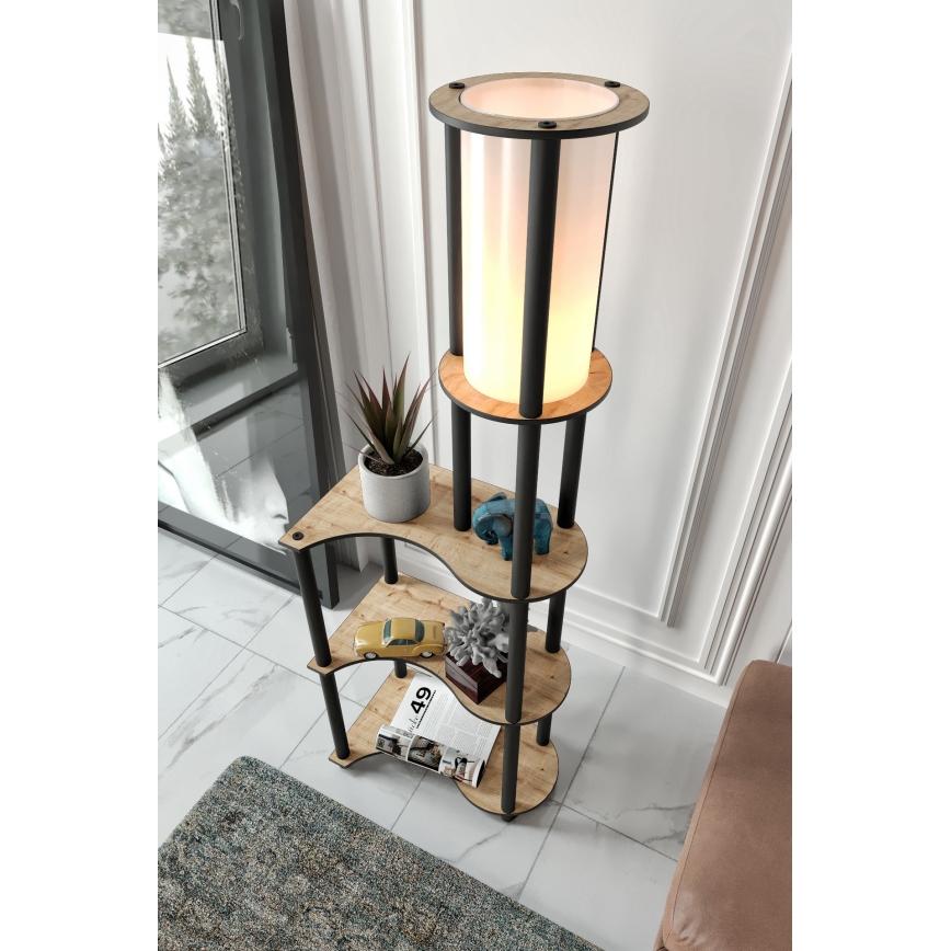Lampe sur pied avec étagères NOTO 1xE27/40W/230V beige/noir