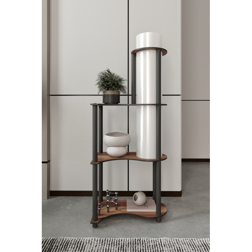 Lampe sur pied avec étagères NOTO 1xE27/40W/230V marron/noir