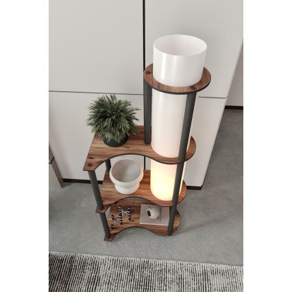 Lampe sur pied avec étagères NOTO 1xE27/40W/230V marron/noir