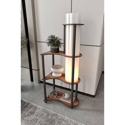 Lampe sur pied avec étagères NOTO 1xE27/40W/230V marron/noir