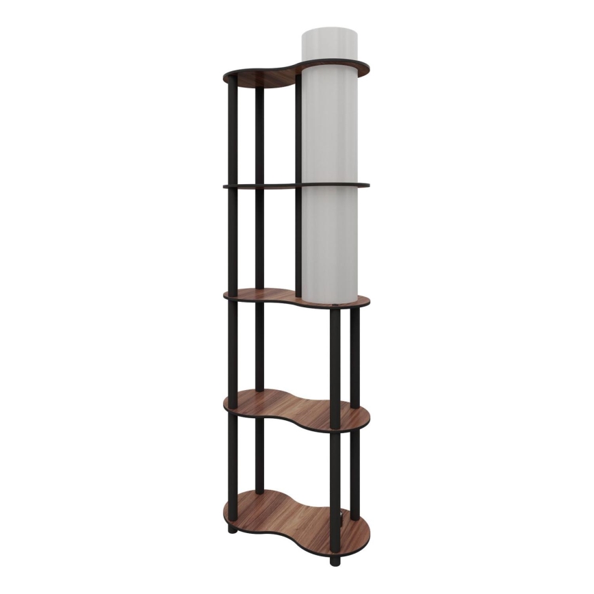 Lampe sur pied avec étagères NOTO 1xE27/40W/230V marron/noir