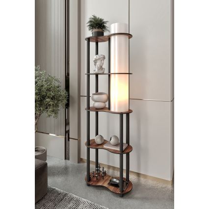Lampe sur pied avec étagères NOTO 1xE27/40W/230V marron/noir
