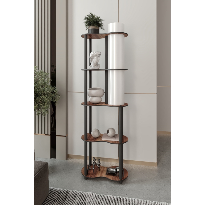 Lampe sur pied avec étagères NOTO 1xE27/40W/230V marron/noir