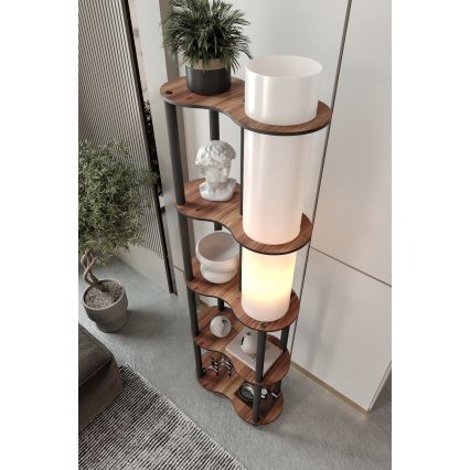 Lampe sur pied avec étagères NOTO 1xE27/40W/230V marron/noir