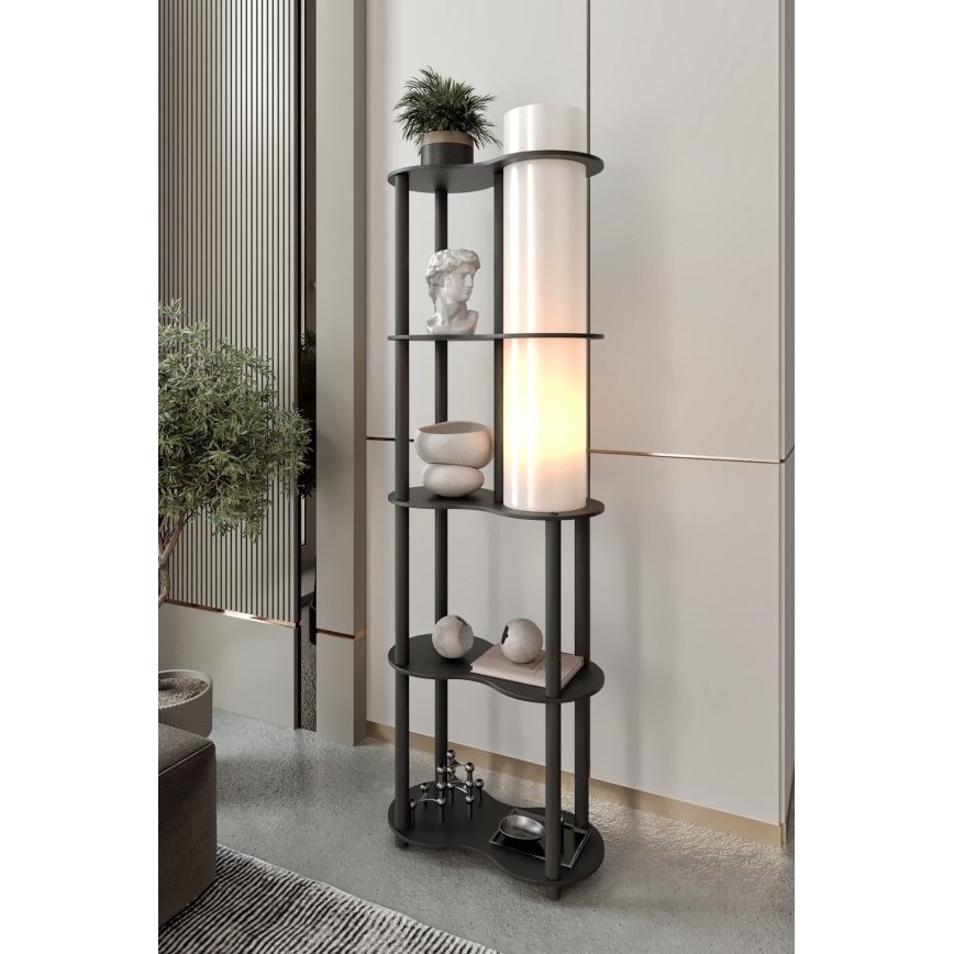 Lampe sur pied avec étagères NOTO 1xE27/40W/230V noire