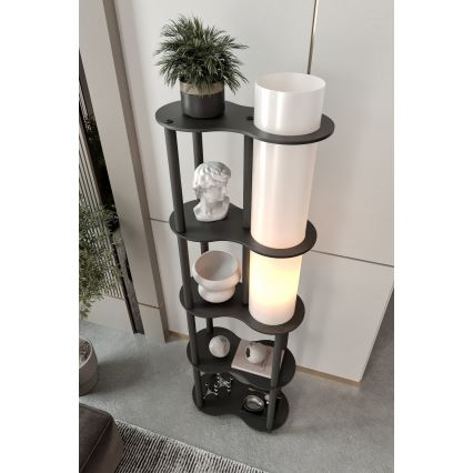 Lampe sur pied avec étagères NOTO 1xE27/40W/230V noire