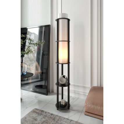 Lampe sur pied avec étagères NOTO 1xE27/40W/230V noire