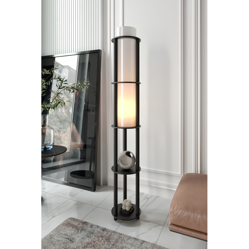 Lampe sur pied avec étagères NOTO 1xE27/40W/230V noire