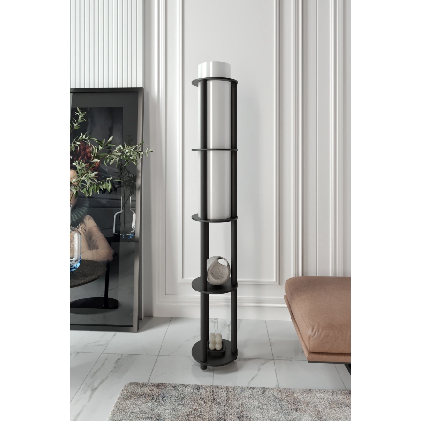 Lampe sur pied avec étagères NOTO 1xE27/40W/230V noire