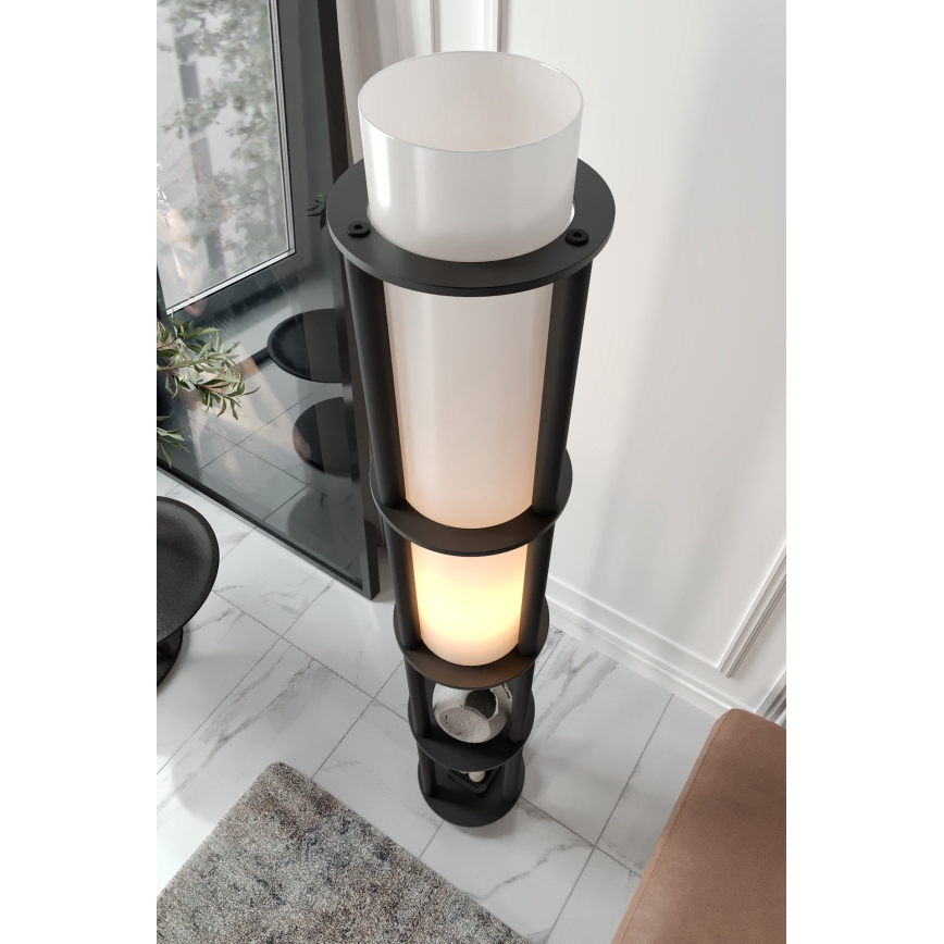 Lampe sur pied avec étagères NOTO 1xE27/40W/230V noire
