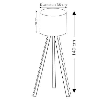 Lampe sur pied AYD 1xE27/40W/230V bleue/beige