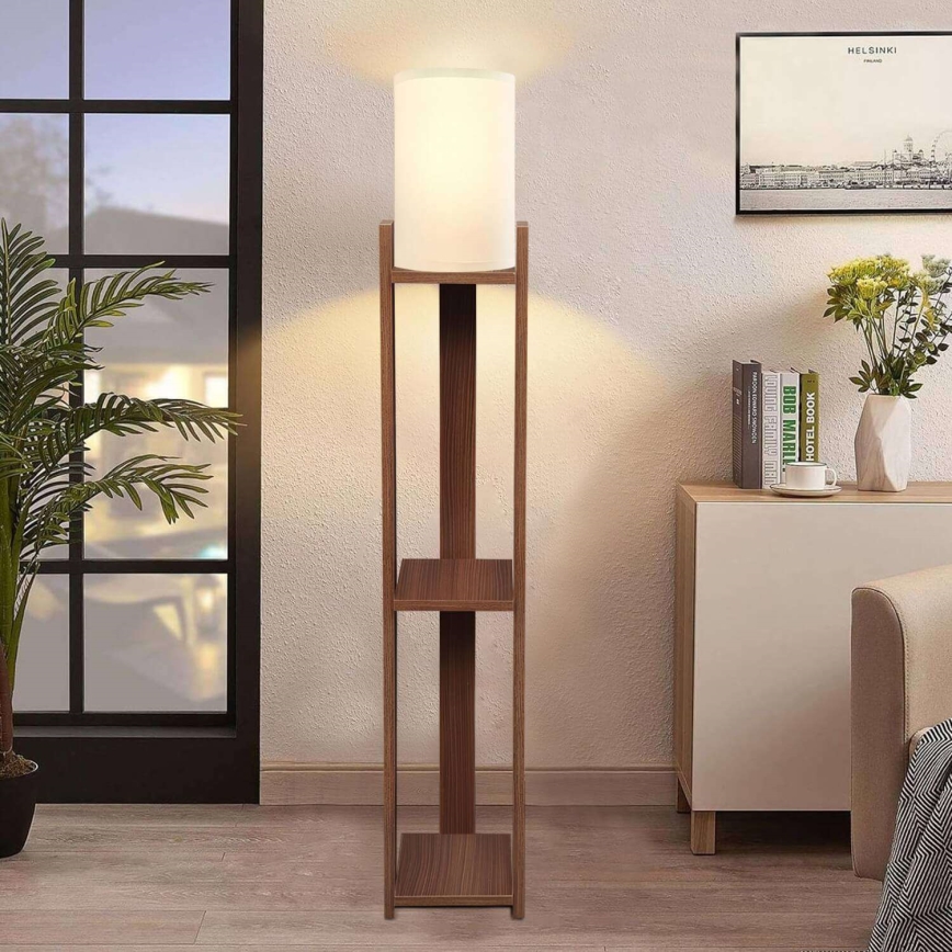 Lampe sur pied AYD 1xE27/40W/230V brun/crème