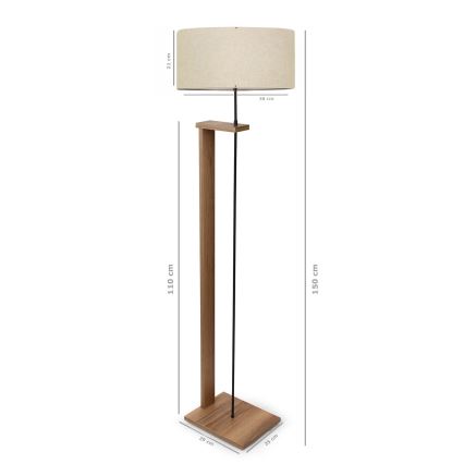 Lampe sur pied AYD 1xE27/40W/230V Marron/Beige