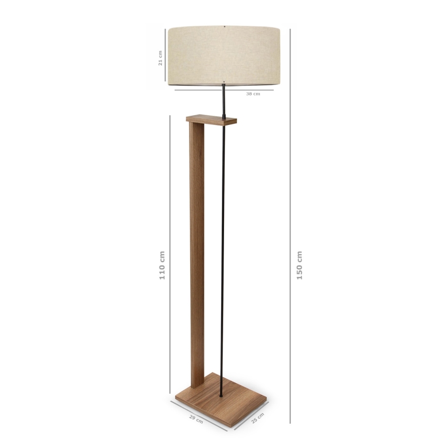 Lampe sur pied AYD 1xE27/40W/230V Marron/Beige