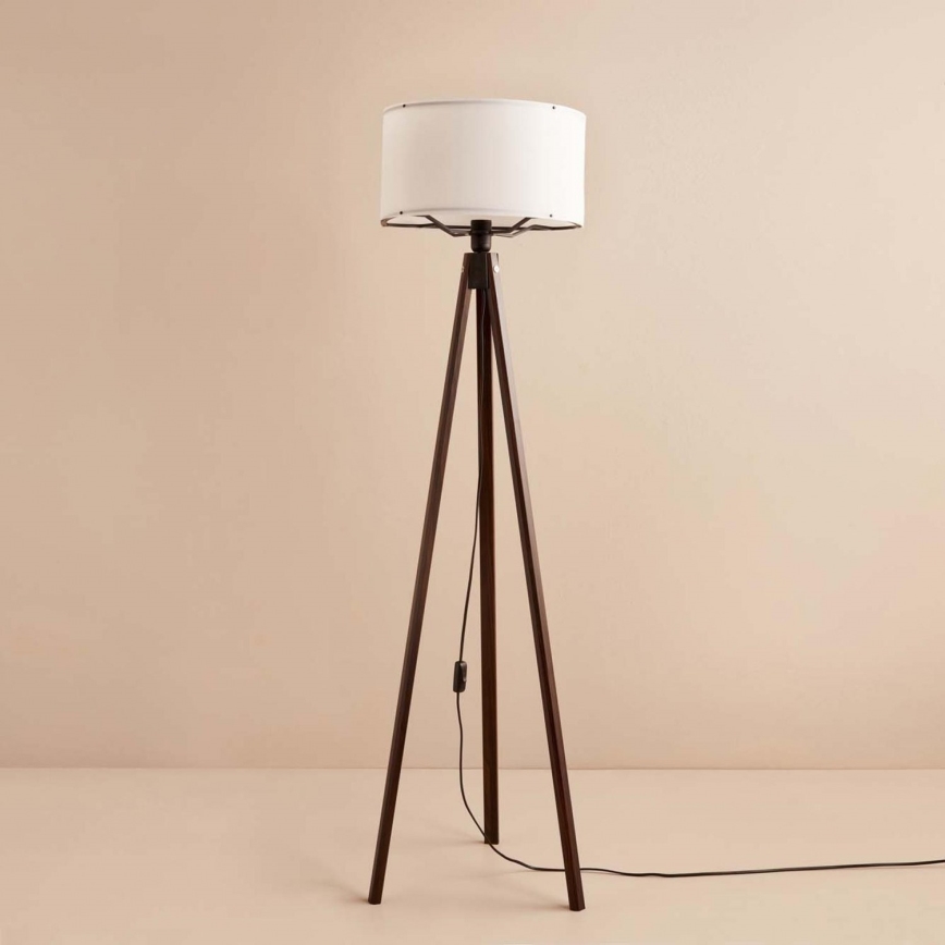 Lampe sur pied AYD 1xE27/40W/230V marron/blanc