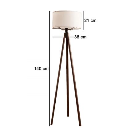 Lampe sur pied AYD 1xE27/40W/230V marron/blanc