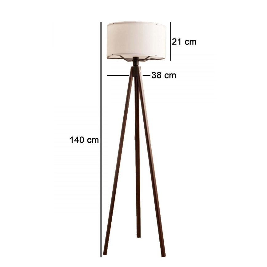 Lampe sur pied AYD 1xE27/40W/230V marron/blanc