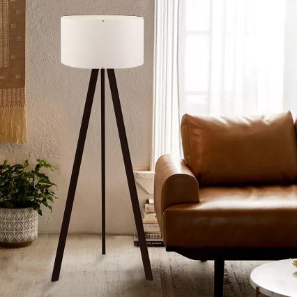 Lampe sur pied AYD 1xE27/40W/230V marron/blanc