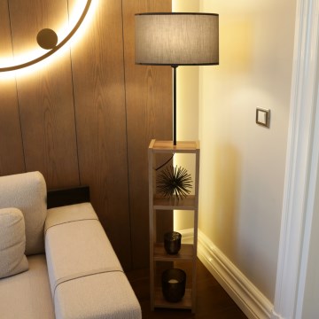 Lampe sur pied AYD 1xE27/40W/230V marron/gris