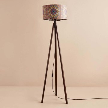 Lampe sur pied AYD 1xE27/40W/230V marron/multicolore
