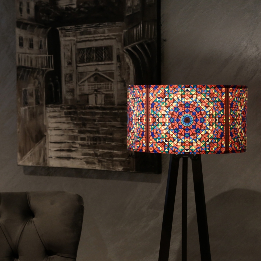 Lampe sur pied AYD 1xE27/40W/230V marron/multicolore
