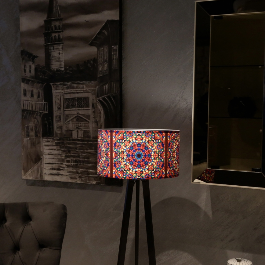 Lampe sur pied AYD 1xE27/40W/230V marron/multicolore