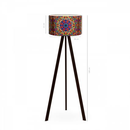 Lampe sur pied AYD 1xE27/40W/230V marron/multicolore