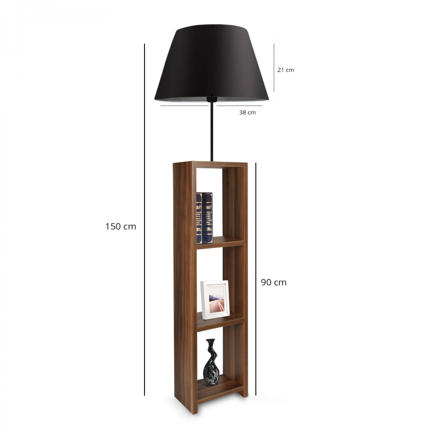 Lampe sur pied AYD 1xE27/40W/230V marron/noir