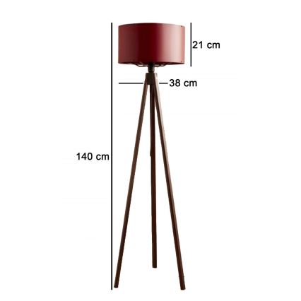 Lampe sur pied AYD 1xE27/40W/230V marron/rouge