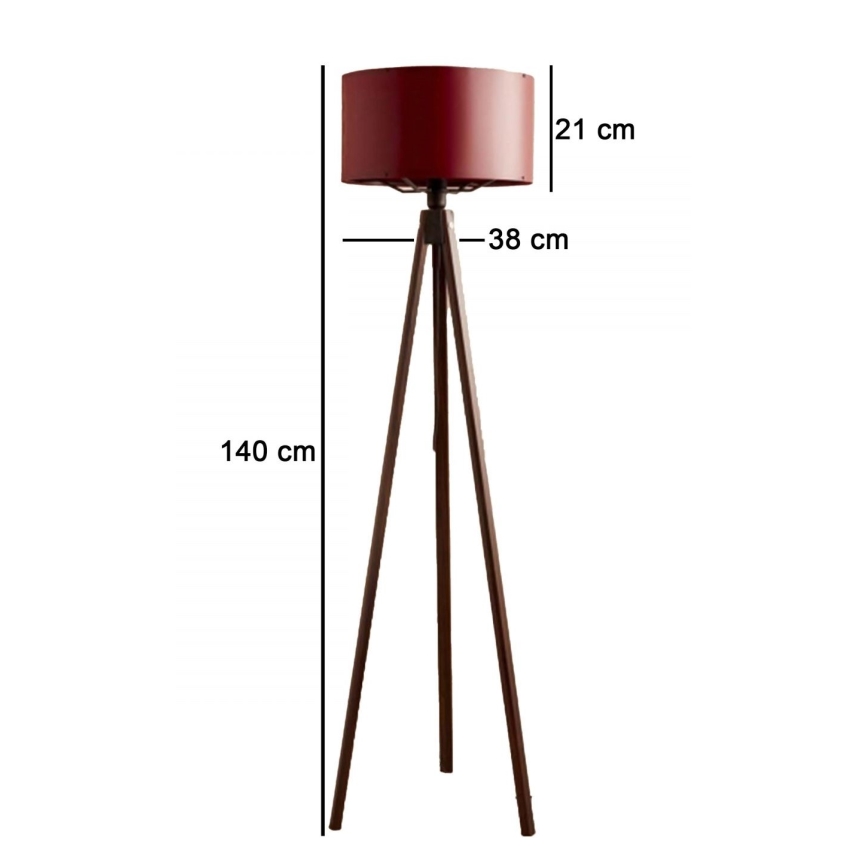 Lampe sur pied AYD 1xE27/40W/230V marron/rouge