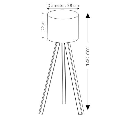 Lampe sur pied AYD 1xE27/40W/230V rose/beige