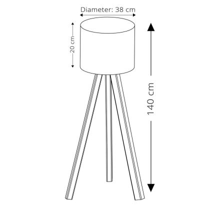 Lampe sur pied AYD 1xE27/40W/230V rose/marron