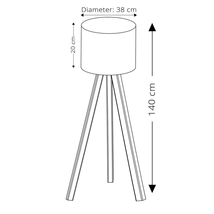 Lampe sur pied AYD 1xE27/40W/230V rose/marron